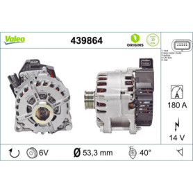 Alternateur Valeo 439864 210A pour Véhicules Citroën et Peugeot