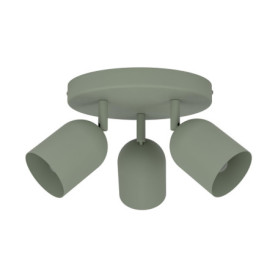 Plafonnier Eglo Tilston à 3 Spots Orientables en Acier Vert Foncé