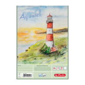 Papier Aquarelle Herlitz A4 - 150 g/m², 20 Feuilles, Idéal pour Peinture