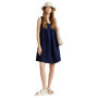 Robe Courte en Lin Bleu Col V - United Colors of Benetton