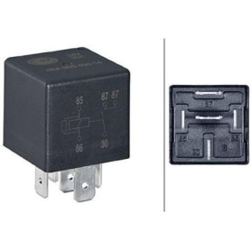 Relais électrique HELLA 24V 5 pôles avec double sortie - 20A