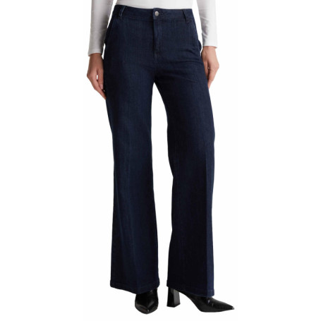 Pantalon Évasé en Denim Stretch Bleu - United Colors of Benetton