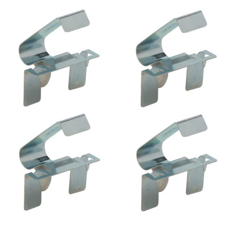 Support Clip Plinthe Basse en Acier Chromé - 4 Pièces