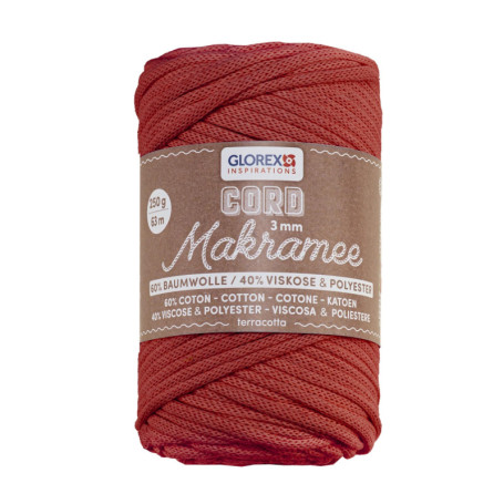Fil de Makramé Terracotta 3 mm - 250 g pour Crochet et Tricot