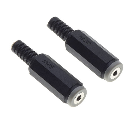 Connecteur audio stéréo 2,5 mm femelle avec serre-câble - 2 pièces
