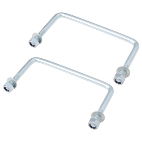 EMSea Lot de 2 Boulons en U M10 avec Écrous et Rondelles en Acier Galvanisé