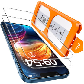 TOCOL Verre Trempé pour iPhone 13, Dépoussiérage Automatique, Sans Bulles, Dureté 9H, Couverture Complète Protection écran, Coqu