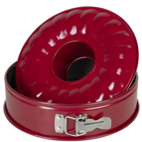 Moule à charnière Wenco 26 cm avec fonds interchangeables - Rouge