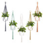 Suspensions Macramé Navaris pour Plantes - Lot de 5 Corde en Coton avec Crochets