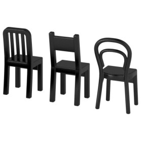 Ikea Fjantig - Lot de 3 Crochets Porte-Manteaux en Plastique Noir