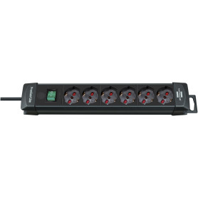 Multiprise Brennenstuhl Premium-Line 6 Prises Noir 3 m avec Interrupteur