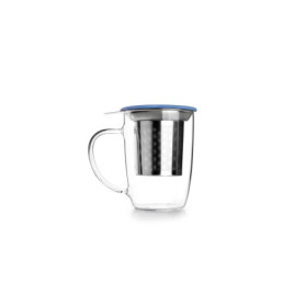 Tasse à Thé en Borosilicate avec Filtre et Couvercle - 450 ml