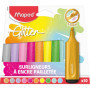 Lot de 10 Surligneurs Fluo Glitter Maped - Encres Pailletées pour Écriture Créative