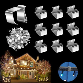 Pack de 60 Crochets en Acier Inoxydable pour Guirlandes Lumineuses