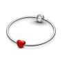 Breloque Cœur en Argent Sterling avec Émail Rouge - PANDORA