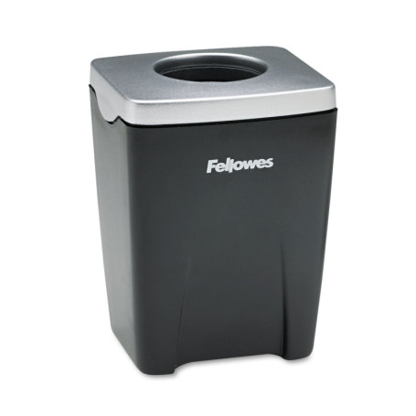 Distributeur de trombones Fellowes élégant en noir et argent