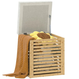 Coffre de Rangement HOMCOM en Bambou avec Assise Confortable