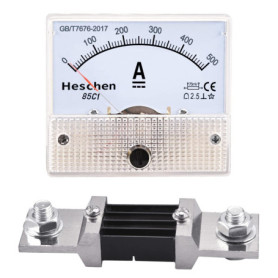 Heschen Ampèremètre DC 0-500 A - Panneau Monté Blanc 85 C1-500 A