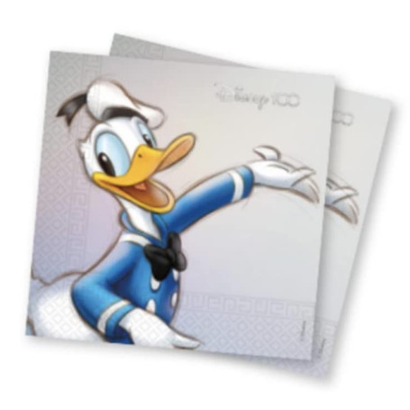 Lot de 20 serviettes en papier Donald Duck - Célébration Disney 100 ans