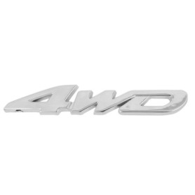 Emblème décoratif 4WD en métal argenté pour voiture