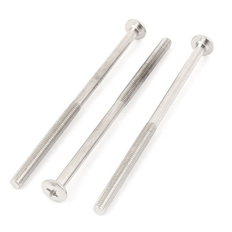 Vis M6x120mm à Tête Plate Cruciforme - Lot de 3 pour Meubles et Étagères