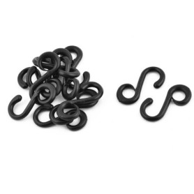 Crochets en Plastique S en Forme d'Anneau Pivotant - 12 Pièces Noires pour Sacs et Bagages