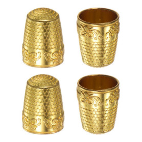 Set de 4 Dé-à-coudre en Cuivre pour Couture - Protection Doigts Artisanat