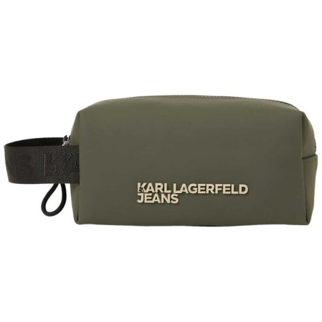 Trousse de Toilette Karl Lagerfeld Jeans en PU Vert