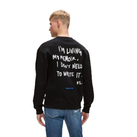 Sweat Noir Relaxé Karlism pour Homme - Karl Lagerfeld Jeans