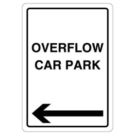Panneau de Signalisation Overflow Car Park - Flèche Gauche en Aluminium 210 x 297 mm