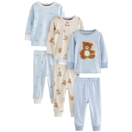 Pyjama Confortable Garçon NEXT - Lot de 3 Blue/Ecru Baby Bear 18-24 Mois