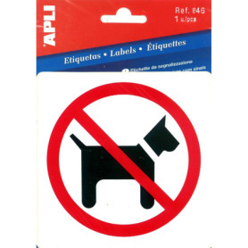 Étiquette de Signalisation Interdite aux Chiens - Apli 846