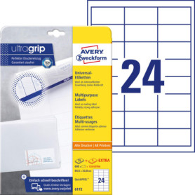 Lot de 600 Étiquettes Universelles Blanches AVERY Zweckform 64,6 x 33,8 mm