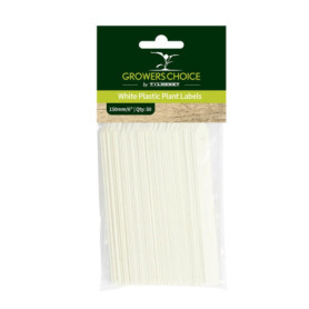 Étiquettes en Plastique Blanc pour Plantes - 150 mm - Pack de 50