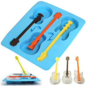 Moule à Glace en Silicone Guitare Bleu - TRIXES