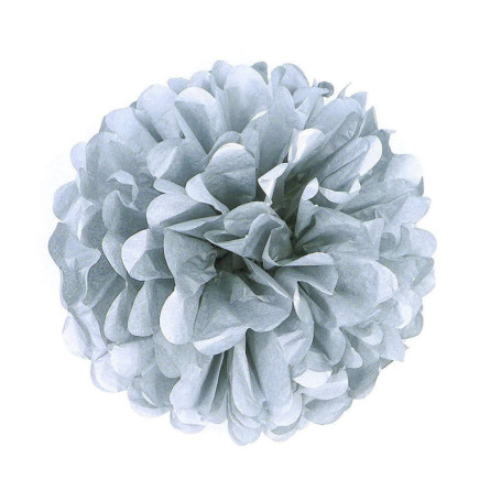JZK 10 Pompons en Papier Argenté de 25 cm pour Fêtes et Décorations