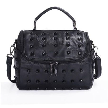 Sac à main Panlom® en cuir avec lanière et bijou tête de mort