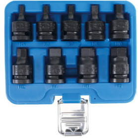 Jeu de douilles à embouts à choc BGS 5485 - 9 pièces, 12,5 mm (1/2")