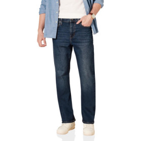 Jean Stretch Délavé Foncé Coupe Droite pour Homme - Amazon Essentials