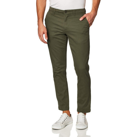 Pantalon Chino Extensible Slim Homme - Vert Olive