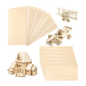 Pack de 10 Feuilles de Bois de Balsa pour Bricolage et Modélisme