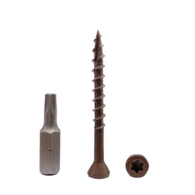 Lot de 600 vis à bois marron anticorrosion 4,2 x 45 mm avec tête Torx
