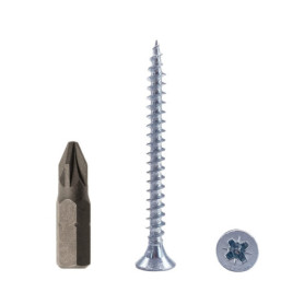 Lot de 500 vis à bois en acier zingué 4,0 x 45 mm - Marcopol