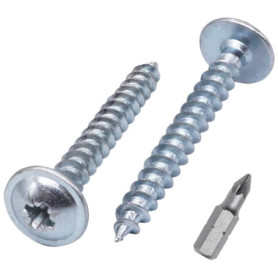 Lot de 40 vis à bois en acier zingué 5 x 40 mm - Tête bombée auto-taraudeuse