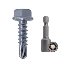 Lot de 150 vis auto-perceuses en acier zingué 4,2 x 16 mm