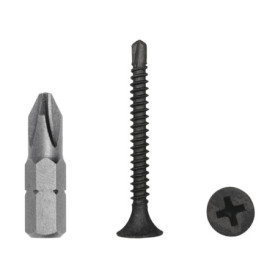 Lot de 350 vis auto-foreuses en acier noir 3,5 x 35 mm pour cloison sèche