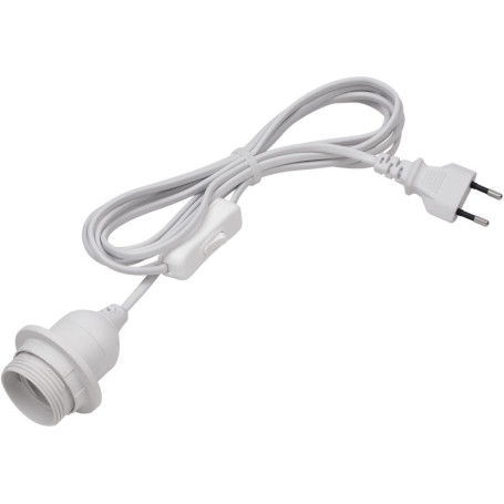 Douille E27 avec Interrupteur 3,5 m - Blanc pour Projets de Bricolage