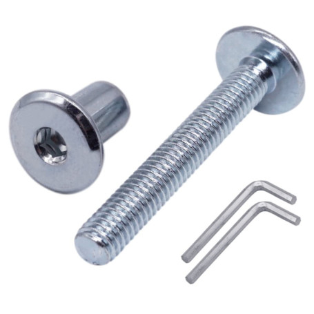 Lot de 20 boulons M6 en acier zingué avec écrous pour meubles