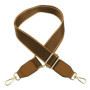 Bretelle Ajustable en Cuir Marron avec Crochets Métalliques pour Sac
