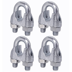 Lot de 4 serre-câbles M12 en acier pour câbles de 16 mm